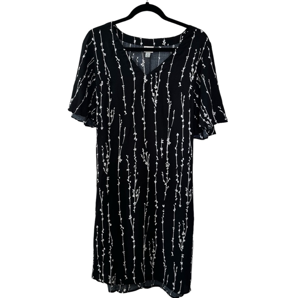 Black w/ White floral print midi dress by A New Day Size Medium - Picture 3 of 4